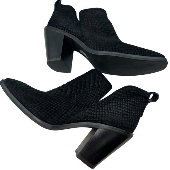 Jeffrey Campbell Womens Size 8.5 Rosee Snake Suede Leather Boots Booties Black - Picture 10 of 13